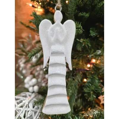 Glitzy Angel Ornament 6x2in
