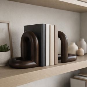 TRUEPORT SET OF 2 BROWN BOOKENDS 8 (IN) 10