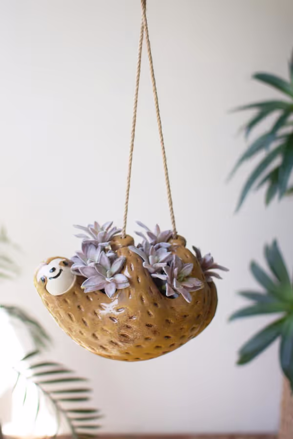 Ceramic Hanging Sloth Planter