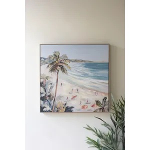Framed Acrylic Beach Scene Painting 3