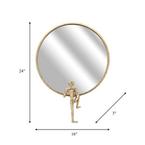 METAL, 24"H, MIRROR WITH MAN DECO, GOLD 7