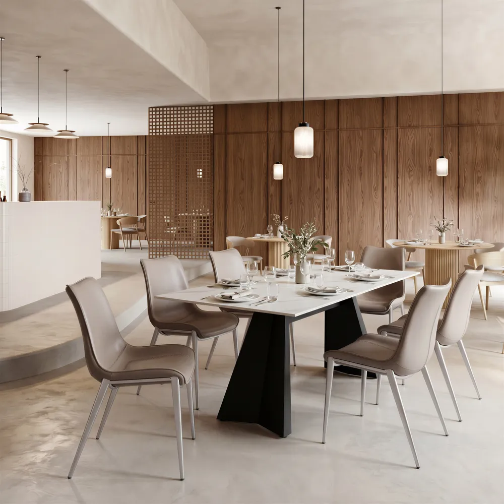 Magnus Dining Chair Brown & Silver