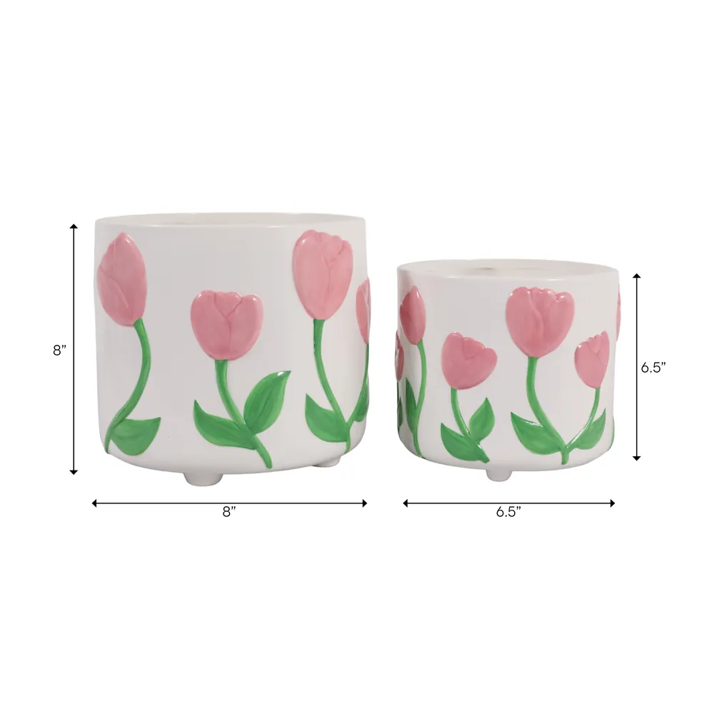 GARTONDALE SET OF 2 PINK PLANTER 8 (IN)