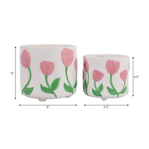 GARTONDALE SET OF 2 PINK PLANTER 8 (IN) 8