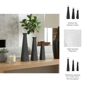 WESTONRUN SET OF 3 BLACK DECOR 14 (IN) 9