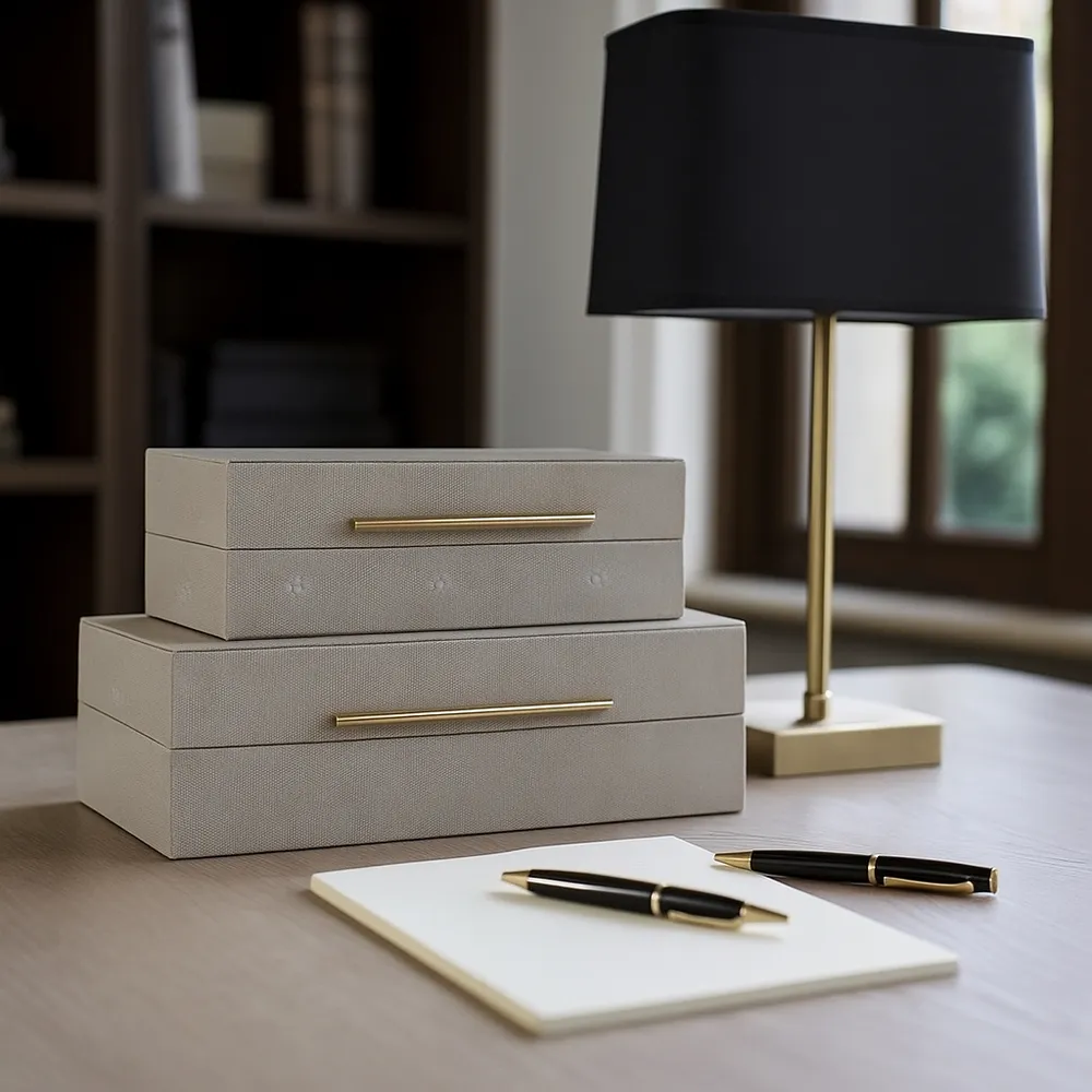 DAVINPARK SET OF 2 IVORY BOXES 4 (IN)
