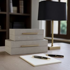 DAVINPARK SET OF 2 IVORY BOXES 4 (IN) 12