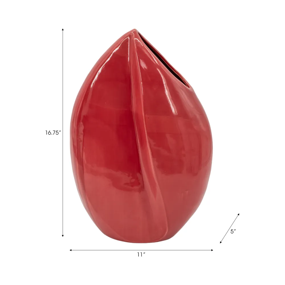 HAMMONDPORT RED VASE 17 (IN)