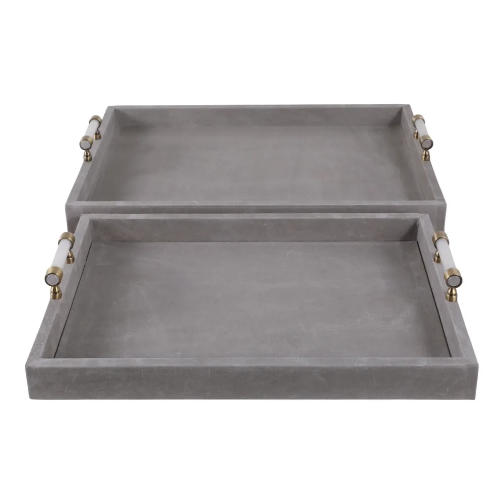 HARPERPORT SET OF 2 GRAY TRAY 3 (IN)