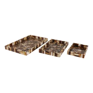 DUNLAPBROOK SET OF 3 BROWN TRAY 2 (IN) 3