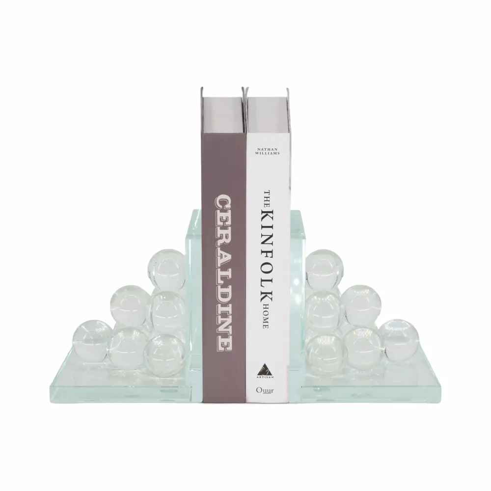 TANNER SET OF 2 CLEAR BOOKENDS 6 (IN)