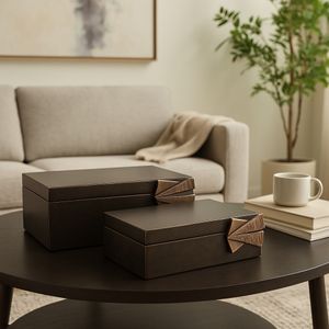 ANSELLEY SET OF 2 GRAY BOXES 4 (IN) 12