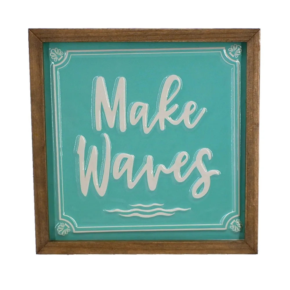 8" MAKE WAVES METAL BOX SIGN