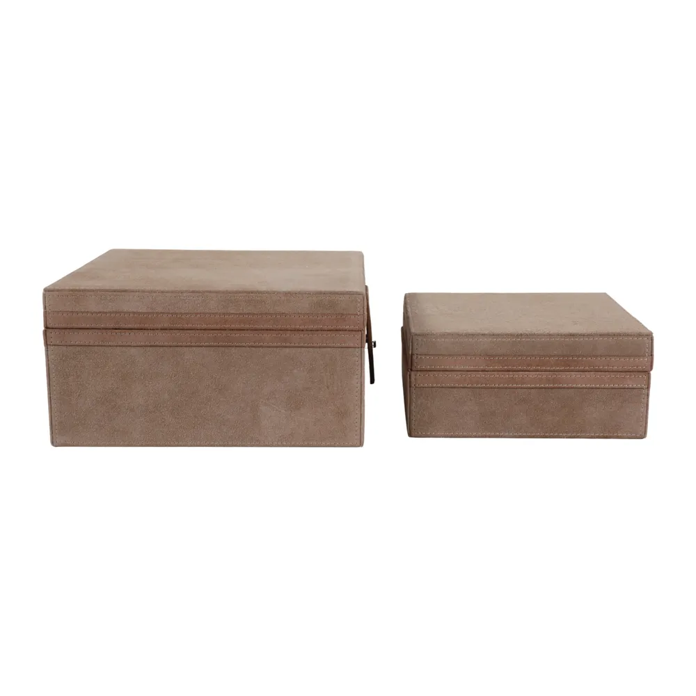 DEANLAND SET OF 2 TAN BOXES 5 (IN)