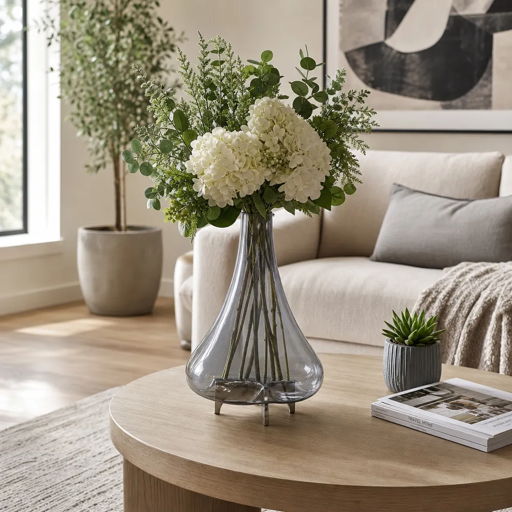 HAYFORDROSE SILVER GLASS VASE 17 (IN)
