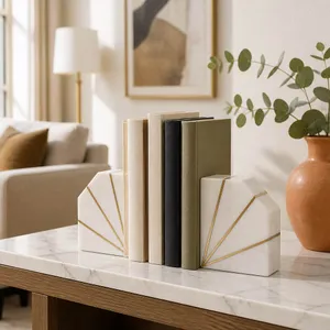 BRUNOCROSS SET OF 2 WHITE BOOKENDS 5 (IN) 10
