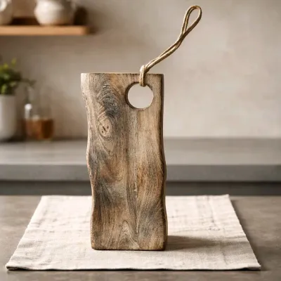 Dark Wood Butcher Block Chopping Board 16x7x1in