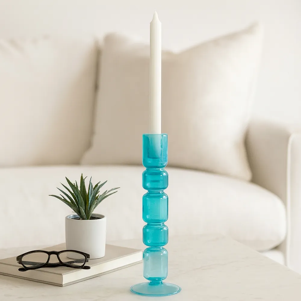 ISLE BLUE CANDLE HOLDER 10 (IN)