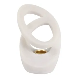 FIONAROSE WHITE CANDLE HOLDER 6 (IN) 1