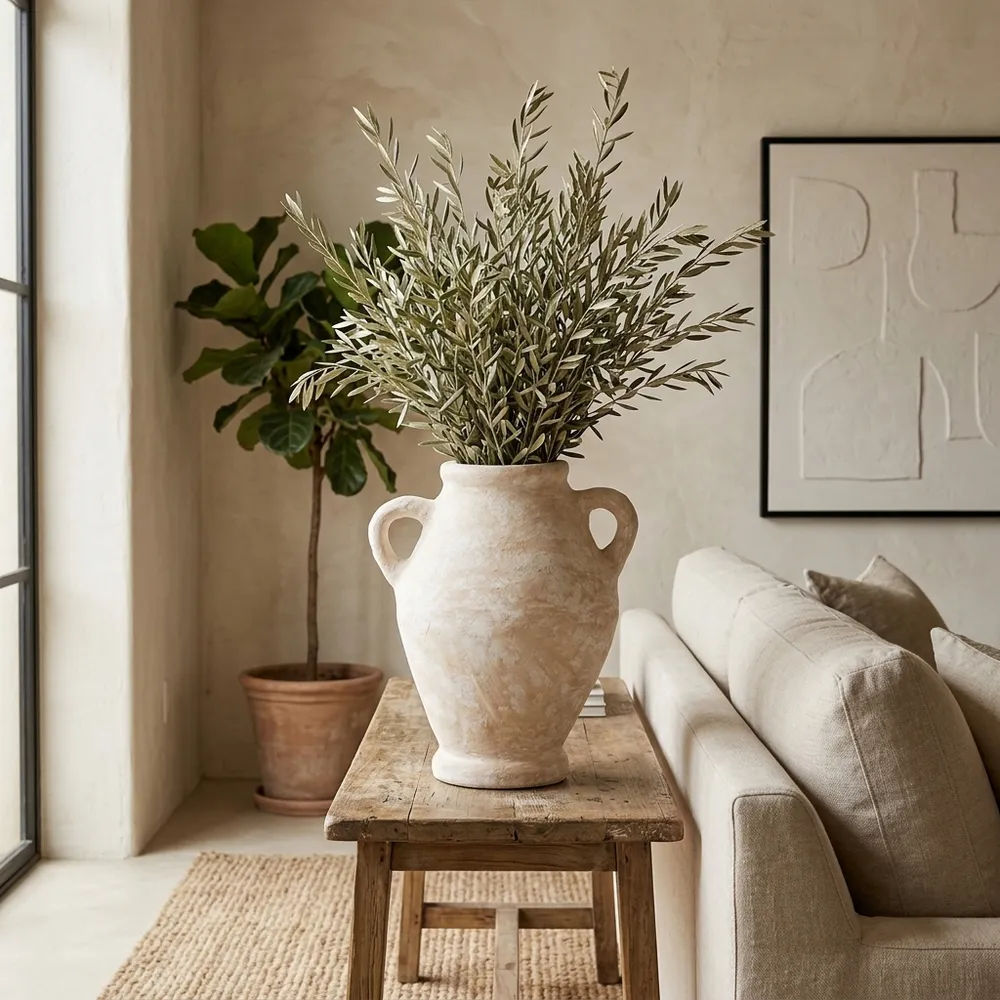 NATESTONE WHITE VASE 24 (IN)