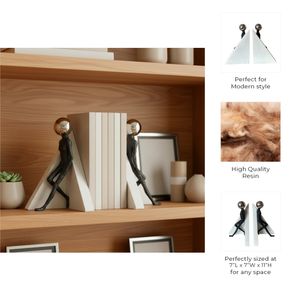 LOCHCLIFF SET OF 2 BLACK BOOKENDS 11 (IN) 7