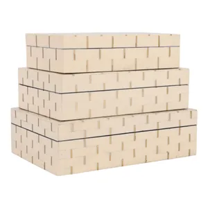 SPENCERVIEW SET OF 3 IVORY BOXES 4 (IN) 1