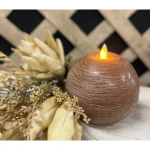 Rustic Brown Round Ball Moving Flame 4.7x4.3in 2