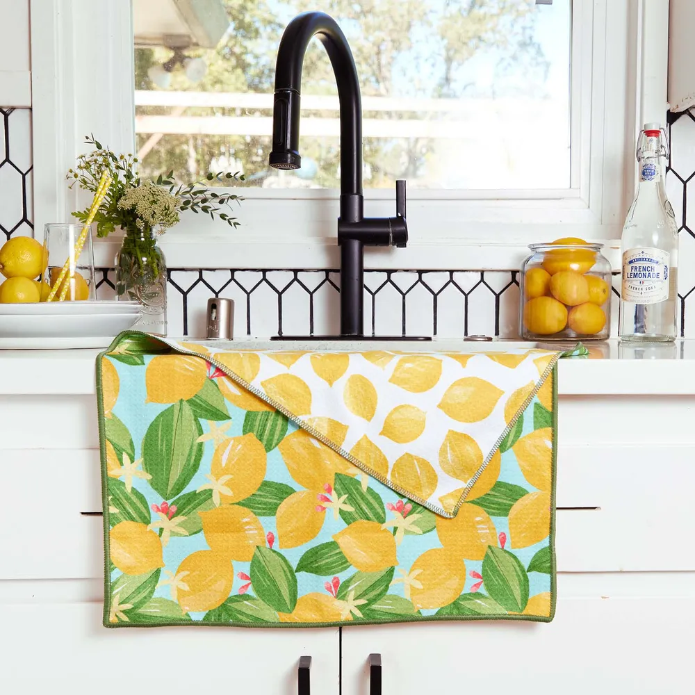 Lemon Blossoms Eco Kitchen Tea Towel