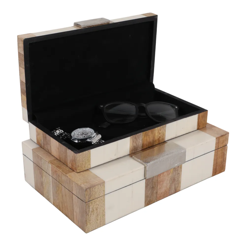 CALEVIEW SET OF 2 BROWN BOXES 3 (IN)