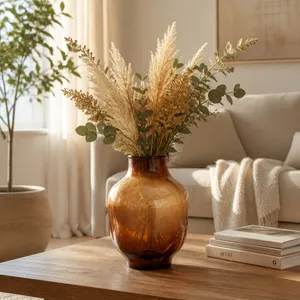 SARAHCLIFF BROWN GLASS VASE 11 (IN) 11