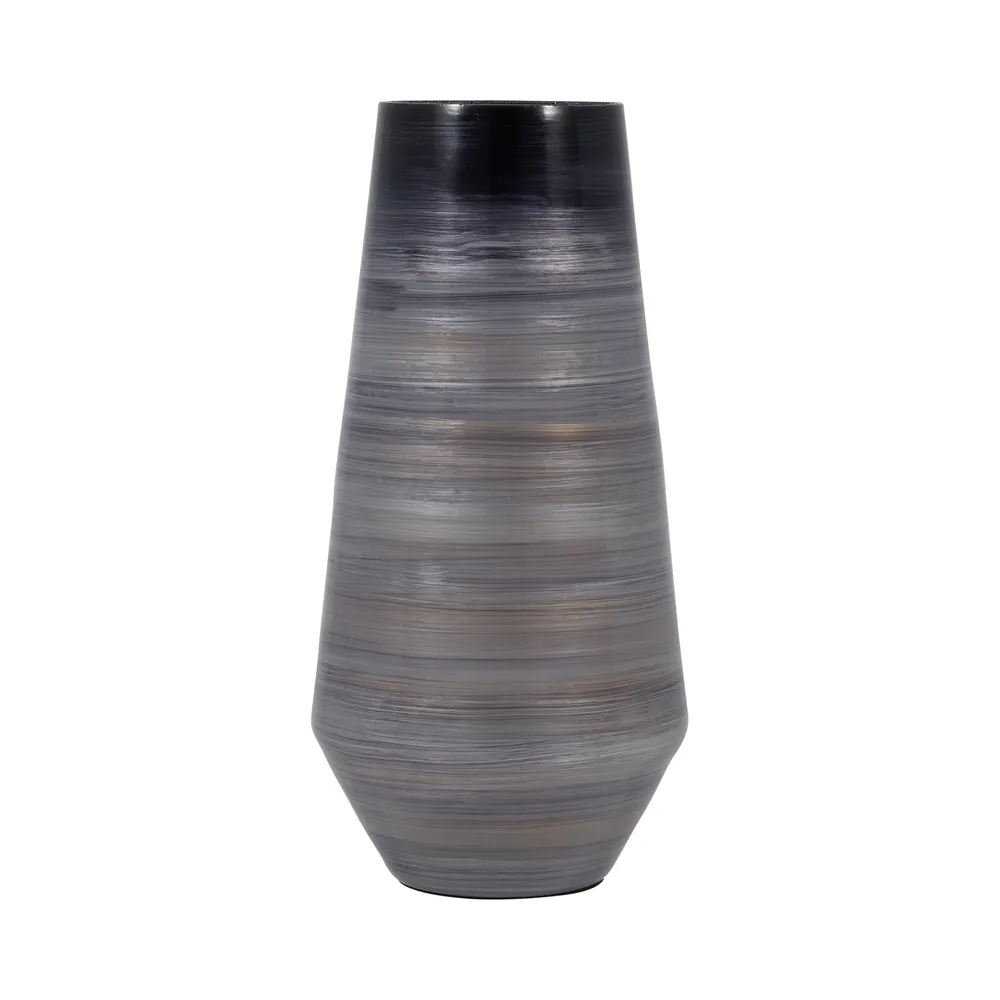 RIDERROSE GRAY GLASS VASE 15 (IN)