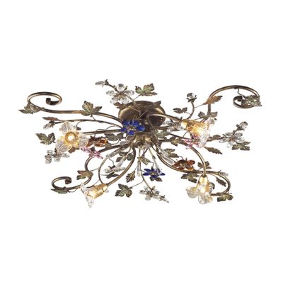 Brillare 36″ Wide 4-Light Semi Flush Mount - Bronzed Rust