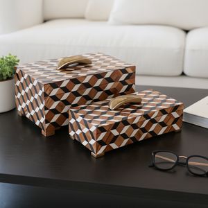 LAKEHAVEN SET OF 2 BLACK BOXES 6 (IN) 2