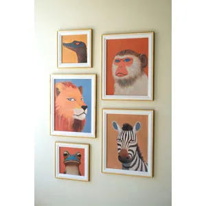 Set of 5 Framed Animal Prints 1