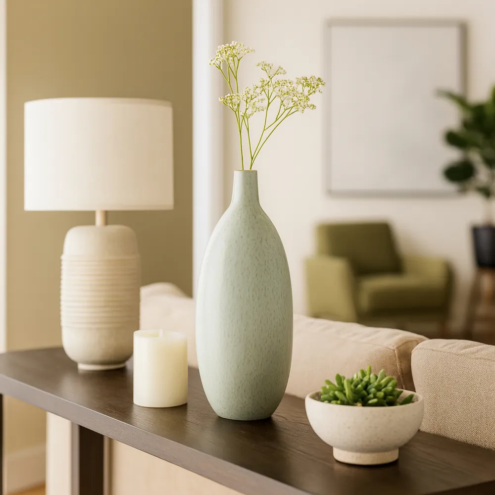 HOLTONOAK GREEN VASE 21 (IN)