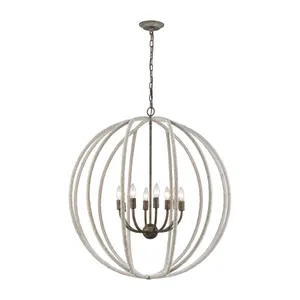 Lasso 32″ Wide 8-Light Chandelier - Gray 2