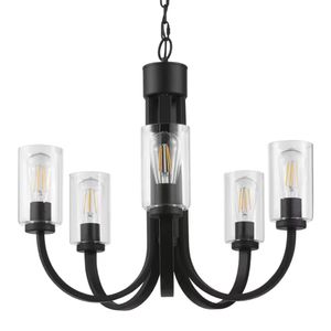Melina 24'' Wide 5-Light Chandelier - Matte Black 1