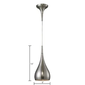 Lindsey 6'' Wide 1-Light Mini Pendant - Satin Nickel 2