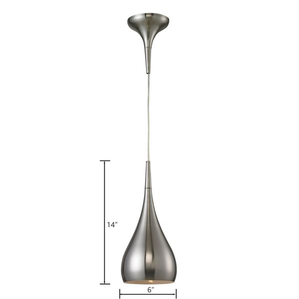 Lindsey 6'' Wide 1-Light Mini Pendant - Satin Nickel