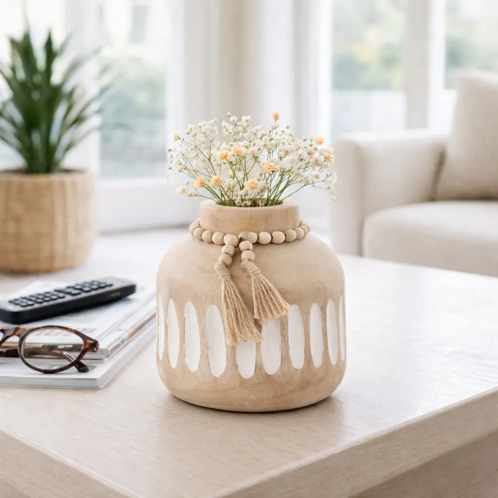 PEARLLAND BROWN VASE 8 (IN)