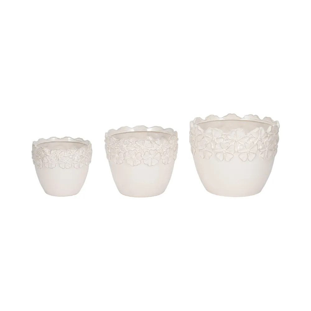 SLATERGATE SET OF 3 IVORY PLANTER 10 (IN)