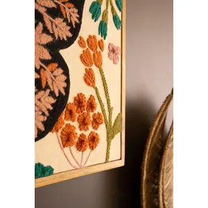 Framed Hand-Hooked Art with Butterfly and Flowers 4