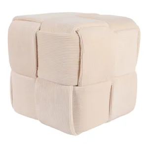 COREYBEACH IVORY OTTOMAN 15 (IN) 4