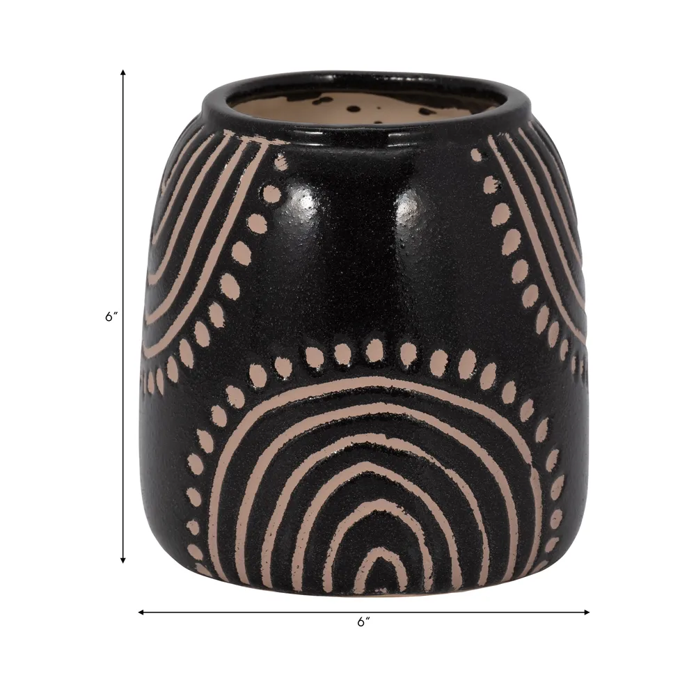NORAMILL BLACK VASE 6 (IN)