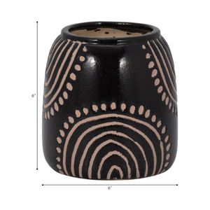 NORAMILL BLACK VASE 6 (IN) 8