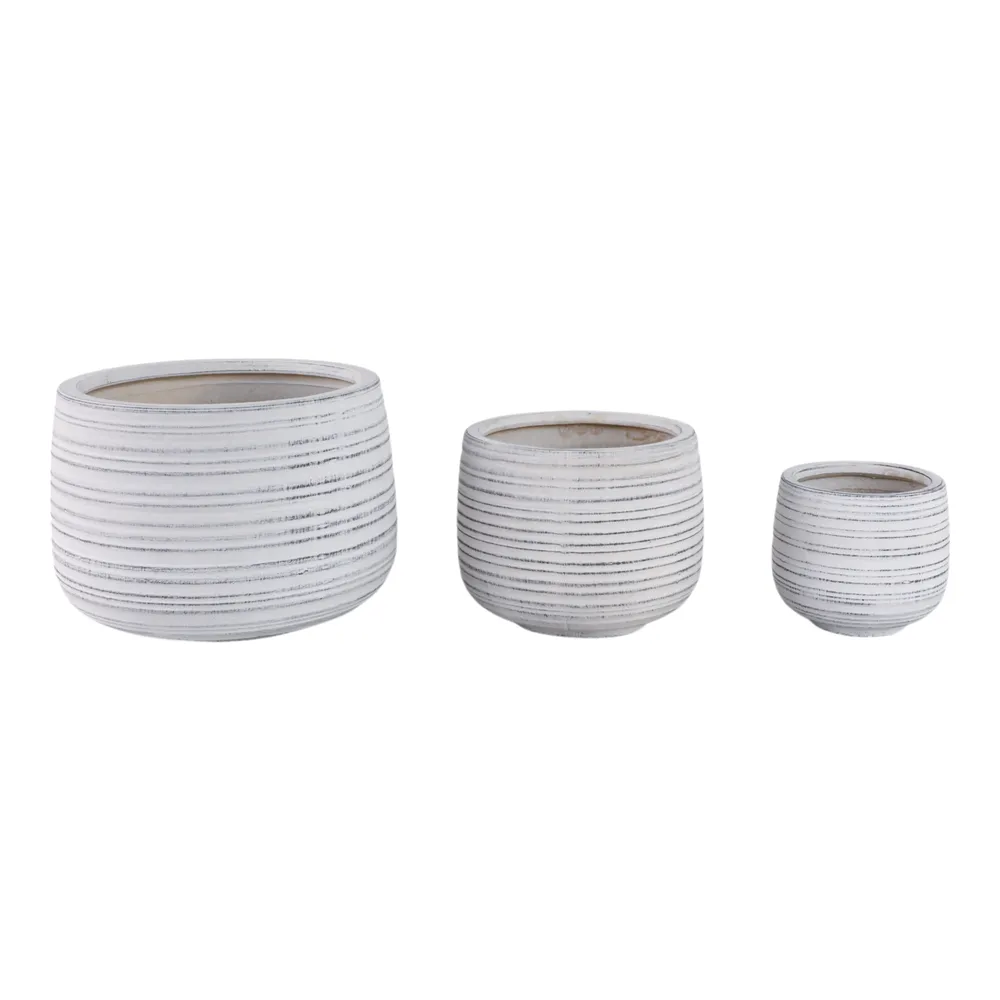 RAYMONDHAVEN SET OF 3 WHITE PLANTER 9 (IN)