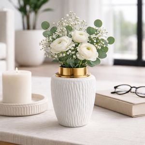 ADLERCREST WHITE VASE 8 (IN) 11