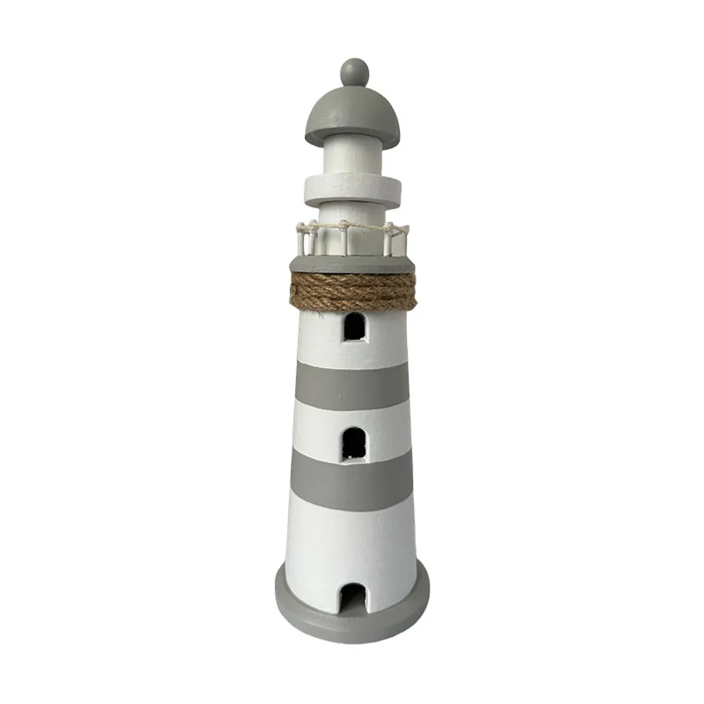 11-1/2" GRAY AND WHITE LIGHTHOUSE
