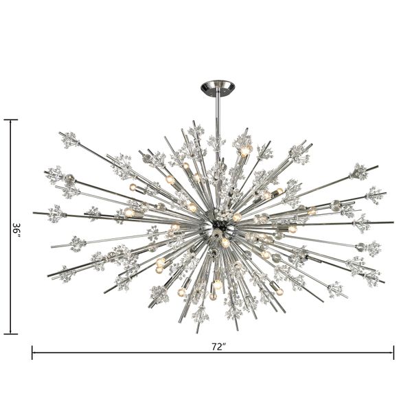 Starburst 72'' Wide 31-Light Chandelier - Polished Chrome