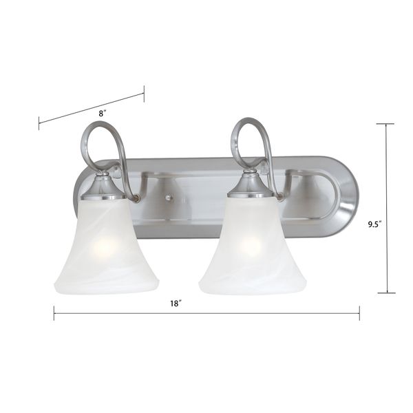 Elipse 18'' Wide 2-Light Vanity Light - Brushed Nickel